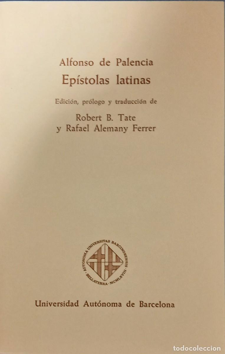 Libros de segunda mano: Alfonso de Palencia. Ep&iacute;stolas latinas