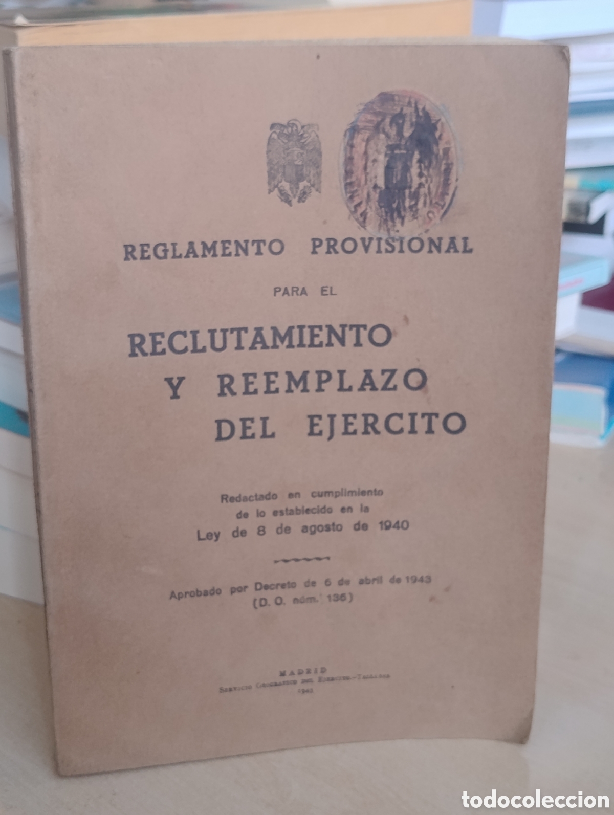 Libros de segunda mano: Reglamento provisional para el reclutamiento y reemplazo del ejercito.