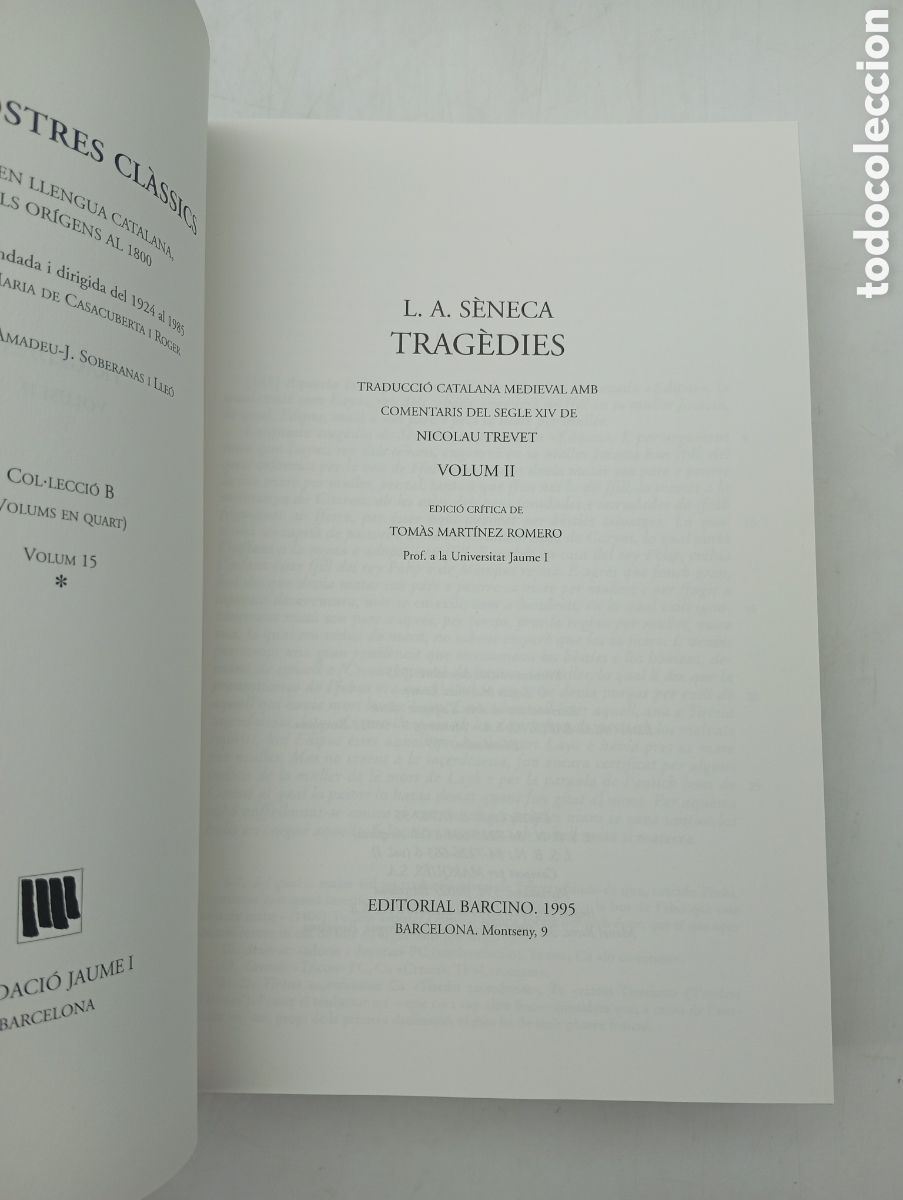 Libros de segunda mano: L. A. S&eacute;neca Trag&egrave;dies edici&oacute; Barcino 1995 - Foto 5