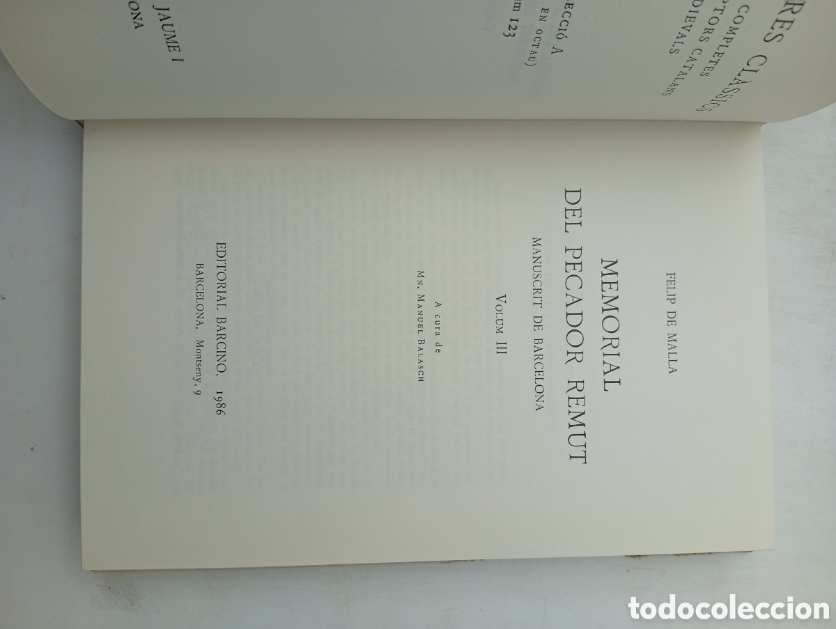 Libros de segunda mano: Felip de Malla Memorial de pecador remut 1981 - Foto 9