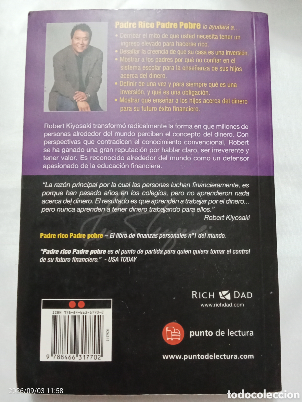 Libros de segunda mano: Libro padre rico padre pobre - Foto 3