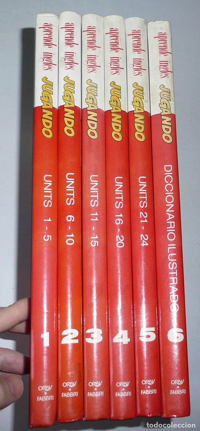 Libros de segunda mano: Aprende ingl&eacute;s jugando (Orbis Fabri, 1994) 6 tomos. Unidades 1 al 24 + Diccionario de ingl&eacute;s