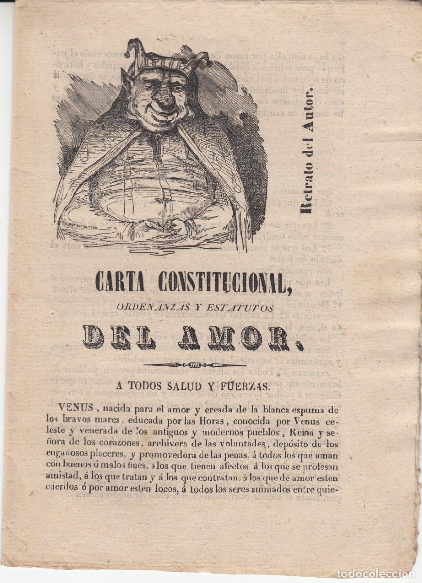 Libros de segunda mano: PLIEGO DE CORDEL - ROMAN&Ccedil;OS - CARTA CONSTITUCIONAL DEL AMOR -
