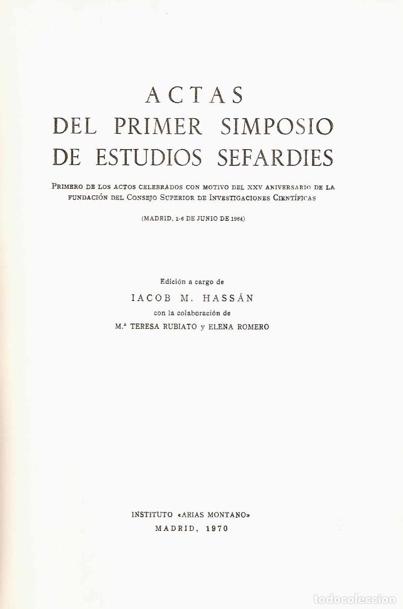 Libros de segunda mano: I Simposio de Estudios Sefard&iacute;es.