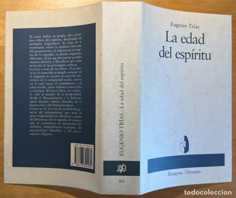 Libros de segunda mano: La edad del esp&iacute;ritu - Eugenio Tr&iacute;as - Destino - Ensayos, 20 - Foto 3