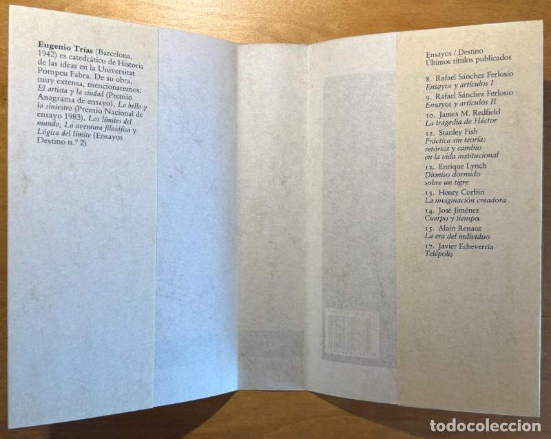Libros de segunda mano: La edad del esp&iacute;ritu - Eugenio Tr&iacute;as - Destino - Ensayos, 20 - Foto 4