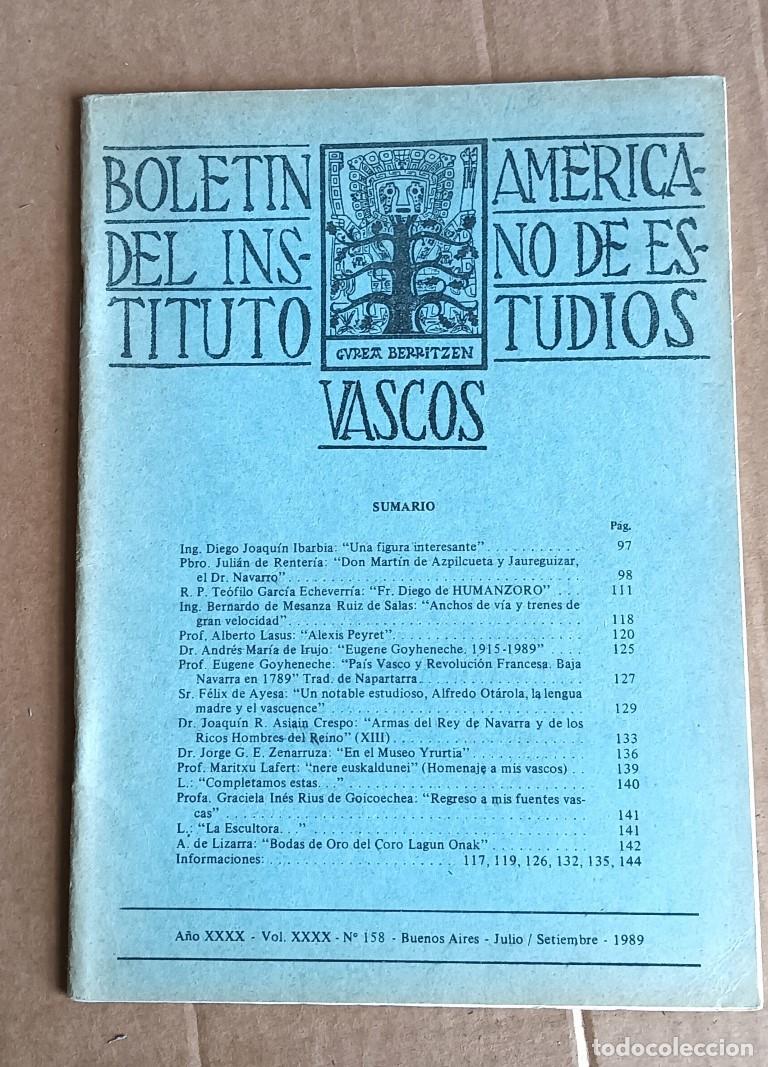 Libros de segunda mano: Bolet&iacute;n del instituto americano de estudios vascos -- Buenos Aires julio septiembre 1989