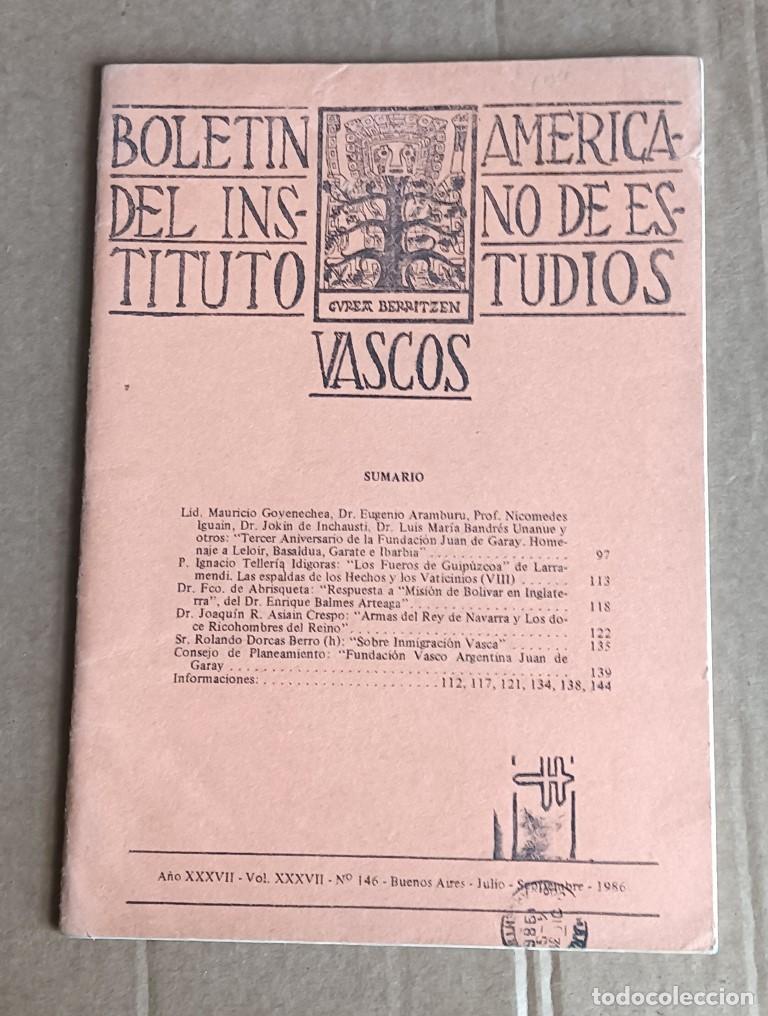 Libri di seconda mano: Bolet&iacute;n del instituto americano de estudios vascos - Buenos Aires julio septiembre 1986