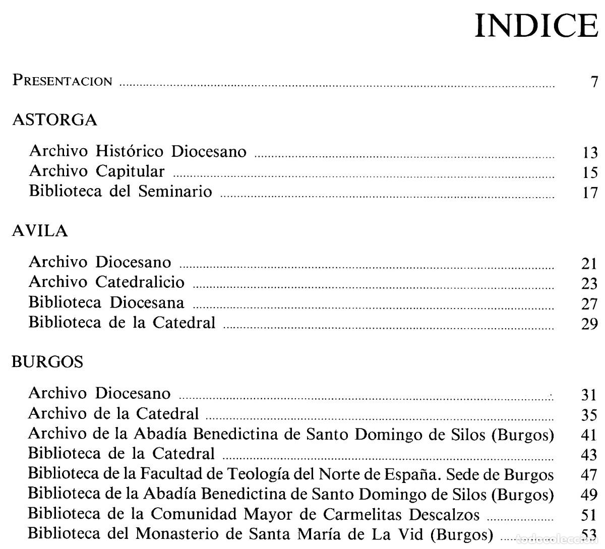 Libros de segunda mano: M512 - ARCHIVOS Y BIBLIOTECAS ECLESIASTICAS DE CASTILLA Y LEON. - Foto 6