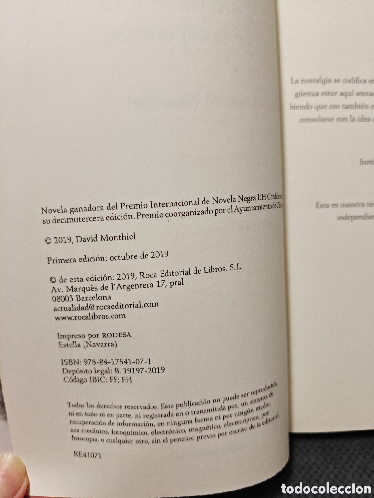 Libros de segunda mano: Nuestra se&ntilde;ora de la esperanza, David Monthiel - Foto 3