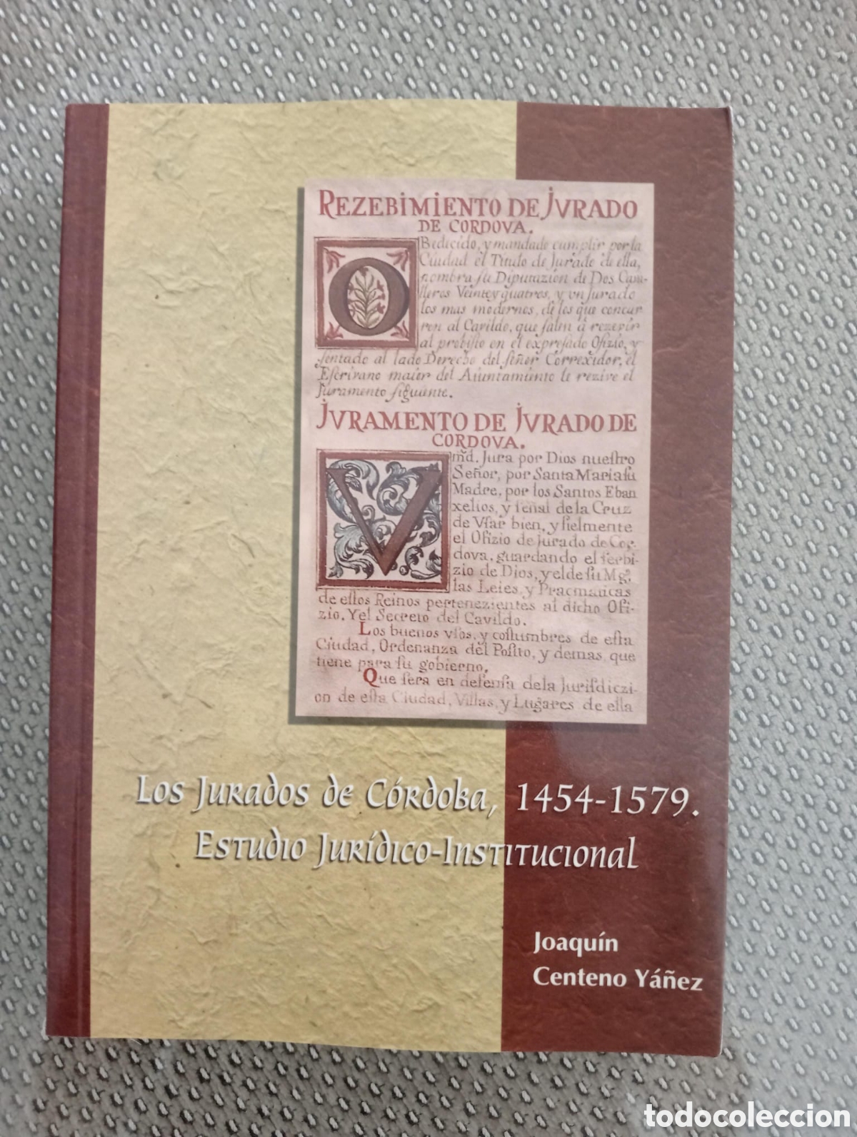 Libros de segunda mano: LOS JURADOS DE CORDOBA. 1454-1579. ESTUDIO JURIDICO-INSTITUCIONAL. Joaqu&iacute;n Centeno Y&aacute;&ntilde;ez
