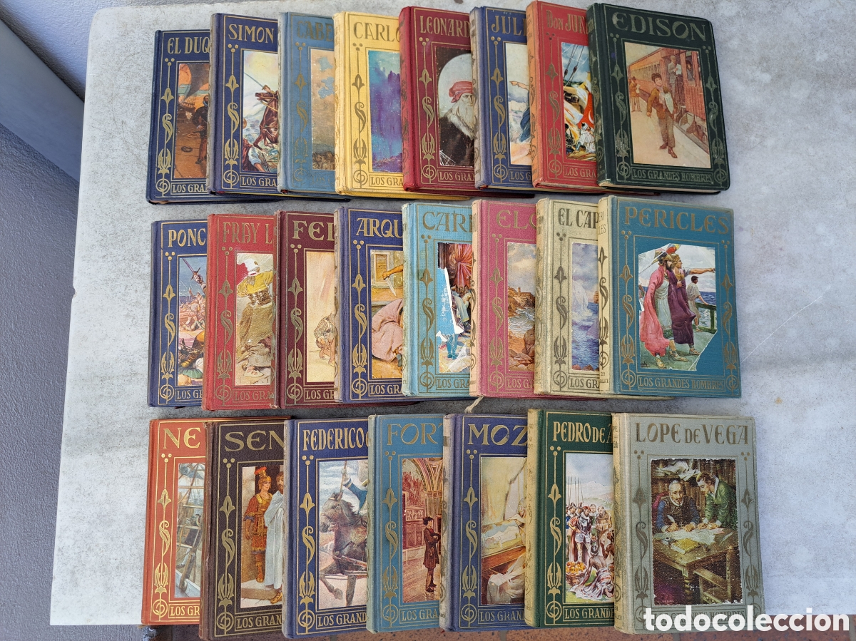 Libros de segunda mano: LOTE 23 LIBROS 'LOS GRANDES HOMBRES' - ARALUCE, 1950'S