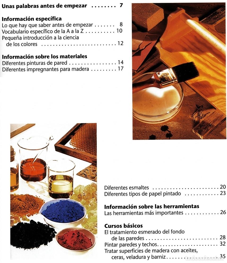Libros de segunda mano: PINTAR. ESMALTAR. EMPAPELAR. PASO A PASO. - Foto 8
