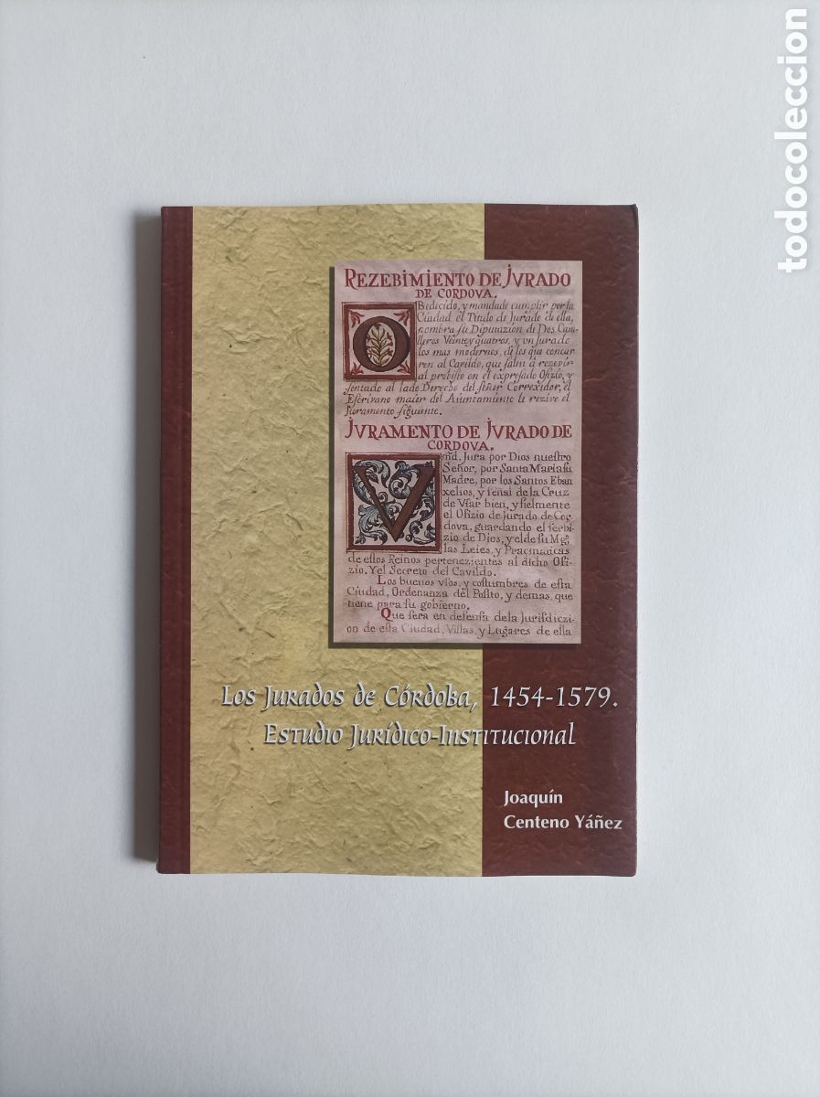 Libros de segunda mano: LOS JURADOS DE CORDOBA. 1454-1579. ESTUDIO JURIDICO-INSTITUCIONAL. Joaqu&iacute;n Centeno Y&aacute;&ntilde;ez