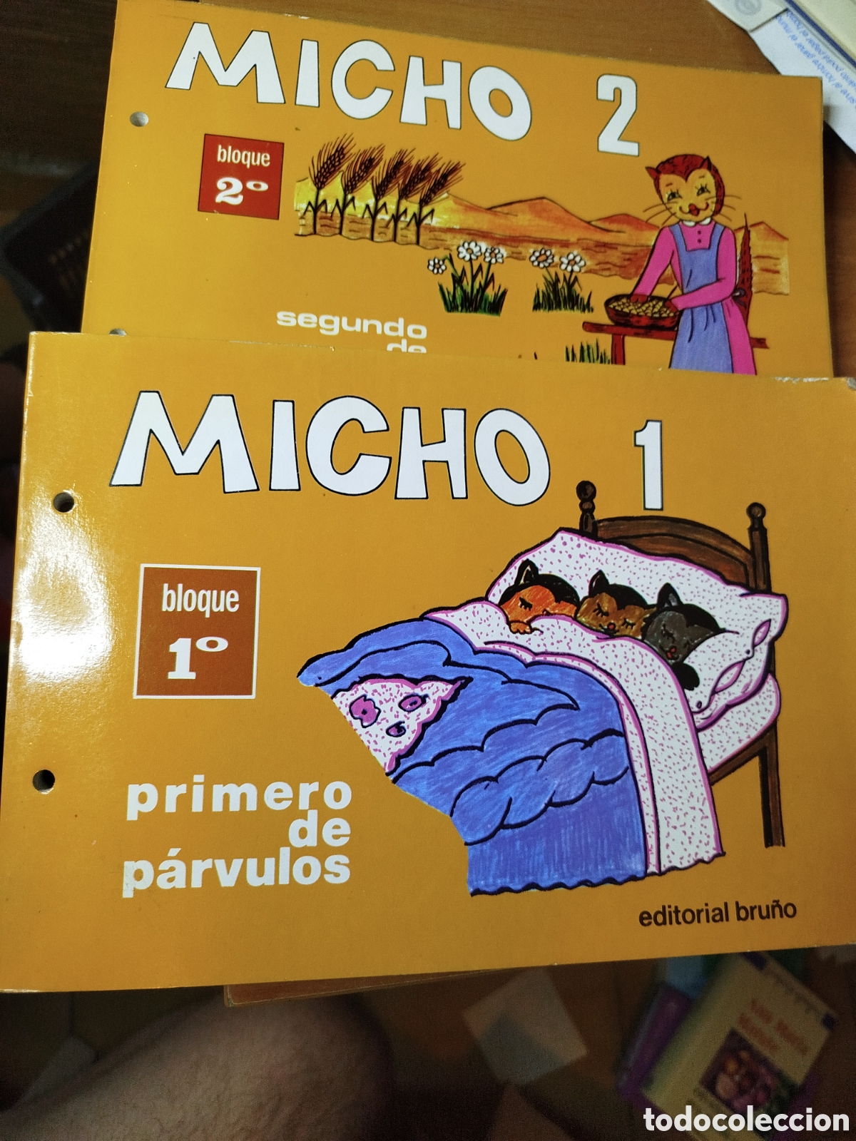 Libros de segunda mano: Micho 1 y 2. Primero de p&aacute;rvulos. Y. segundo de p&aacute;rvulos. Bru&ntilde;o