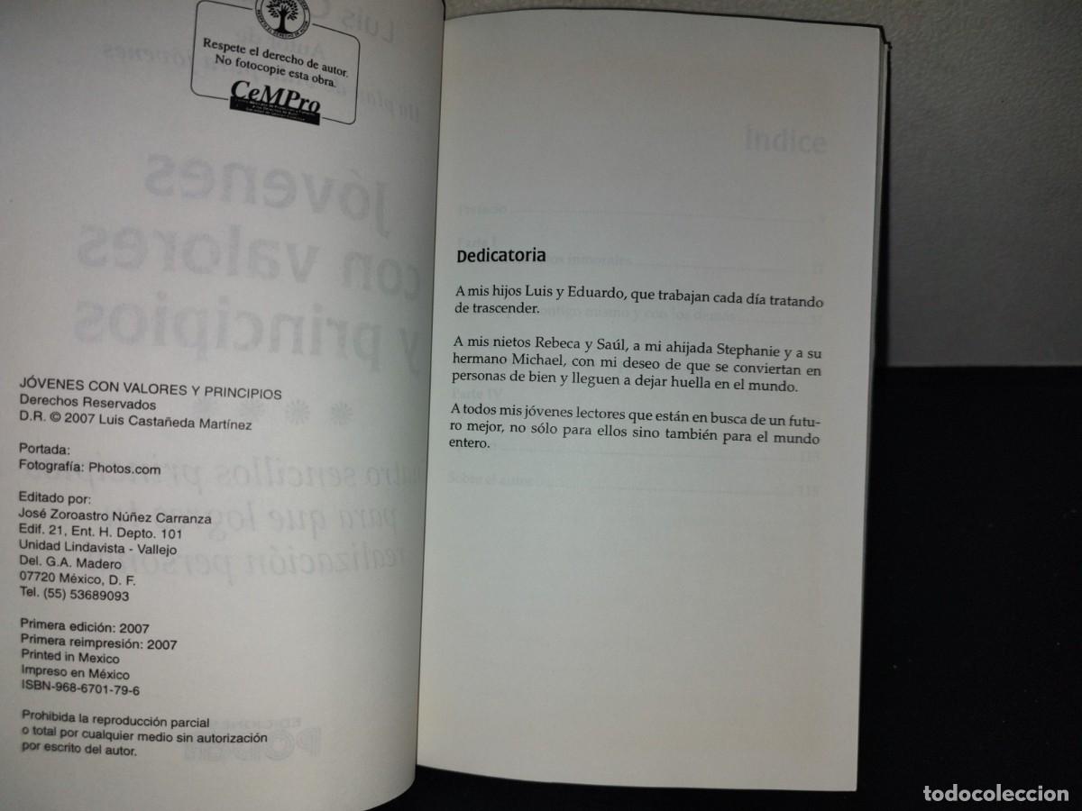 Libros de segunda mano: 201- J&oacute;venes Con Valores Y Principios - Luis Casta&ntilde;eda - Foto 5