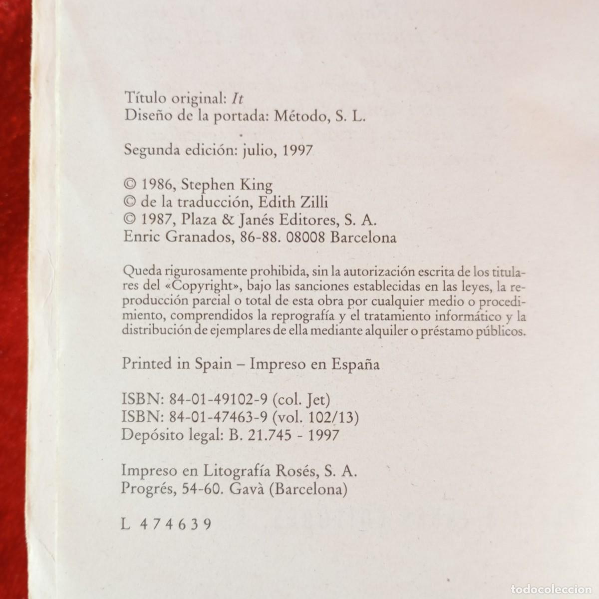 Libros de segunda mano: STEPHEN KING - IT (ESO) - 1997 / 1057 - Foto 4