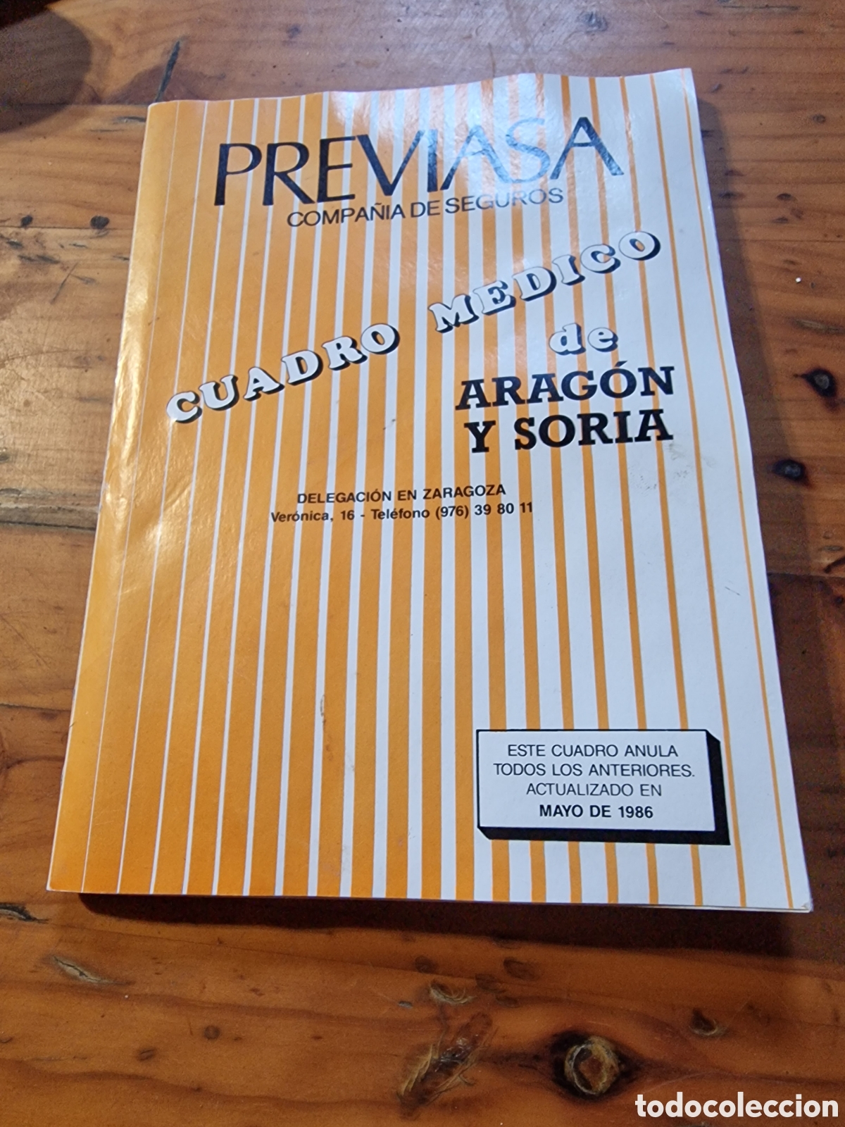 Libros de segunda mano: Libro,previasa compa&ntilde;&iacute;a de seguros,cuadro m&eacute;dico aragon y Soria,a&ntilde;o 1986