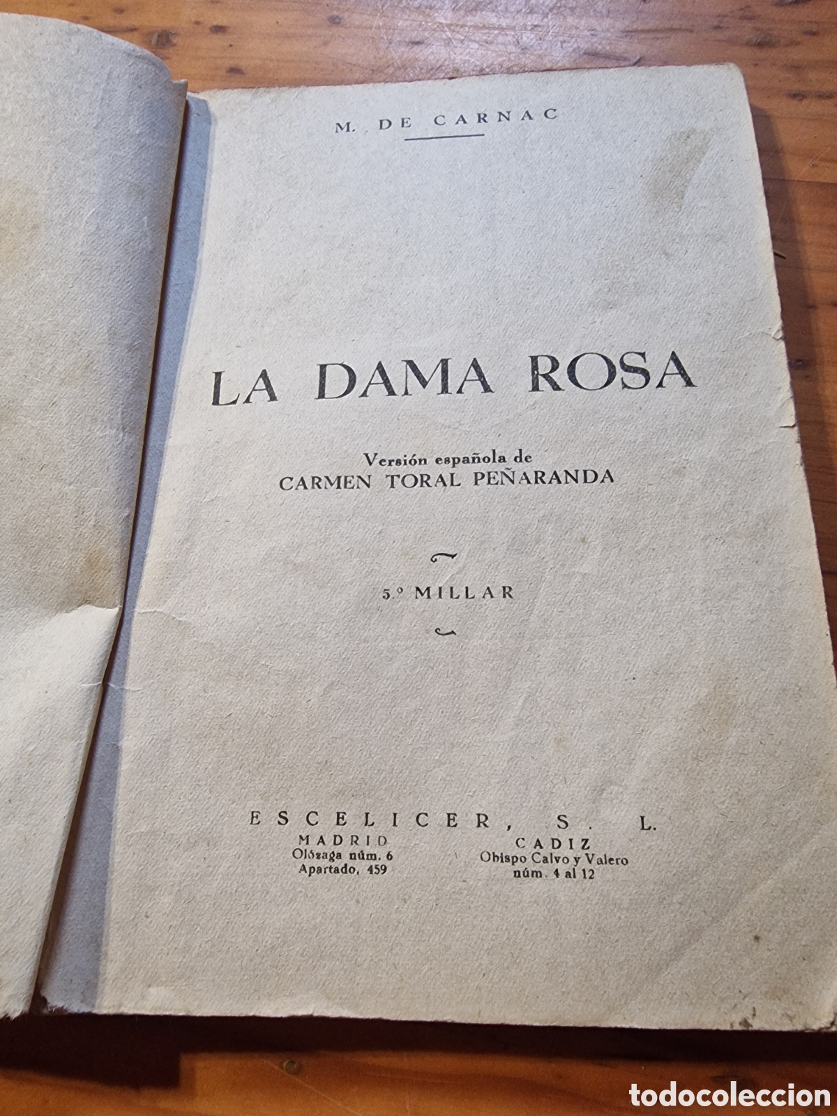 Libros de segunda mano: Libro la dama rosa,a&ntilde;o 1955