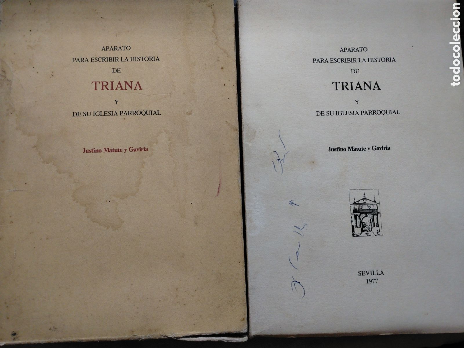 Libros de segunda mano: APARATO PARA ESCRIBIR LA HISTORIA DE TRIANA Y DE SU IGLESIA PARROQUIAL-J. MATUTE Y GAVIRIA-SEVILLA.