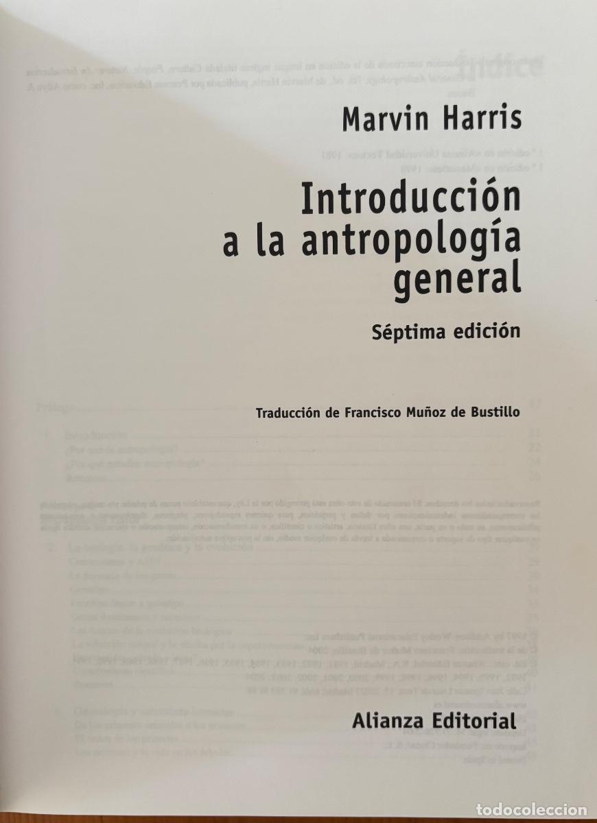 Libros de segunda mano: ANTROPOLOGIA- INTRODUCCION- MARVIN HARRIS- 2004 - Foto 2
