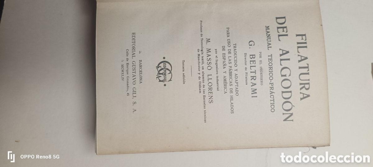 Libros de segunda mano: FILATURA DEL ALGOD&Oacute;N - Manual Te&oacute;rico-Pr&aacute;ctico* - Foto 3