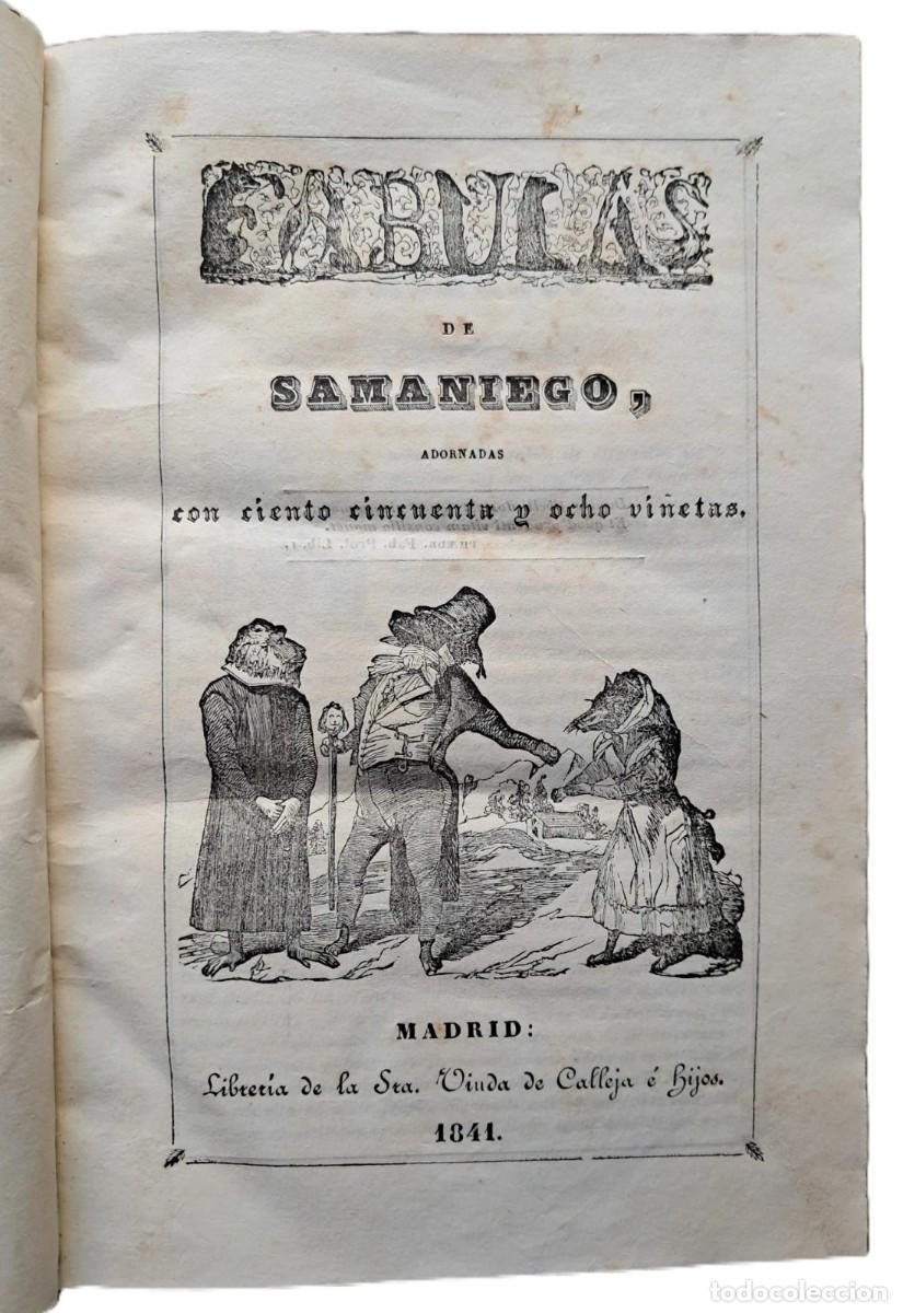 Libros de segunda mano: Samaniego, F&eacute;lix Mar&iacute;a - F&aacute;bulas - Adornadas con 158 vi&ntilde;etas - (1841)