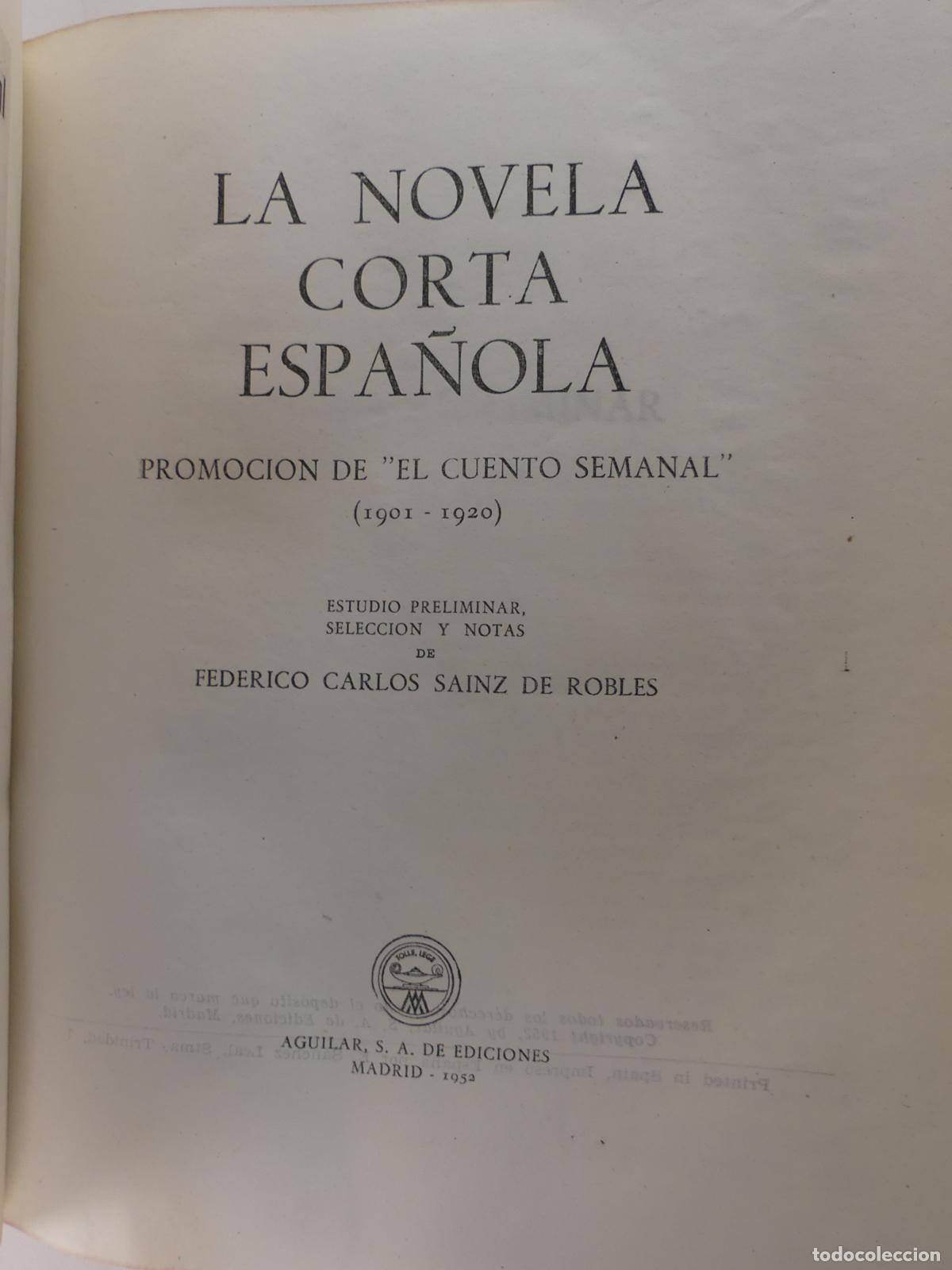 Libros de segunda mano: LIBRO - LA NOVELA CORTA ESPA&Ntilde;OLA - EDITOR AGUILAR - Foto 5