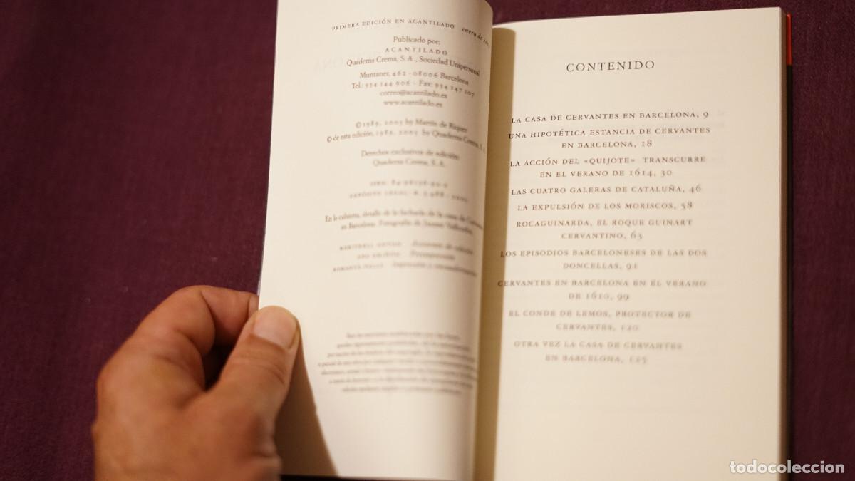 Libros de segunda mano: Mart&iacute;n de Riquer - Cervantes en Barcelona - Acantilado 2005 - Foto 2