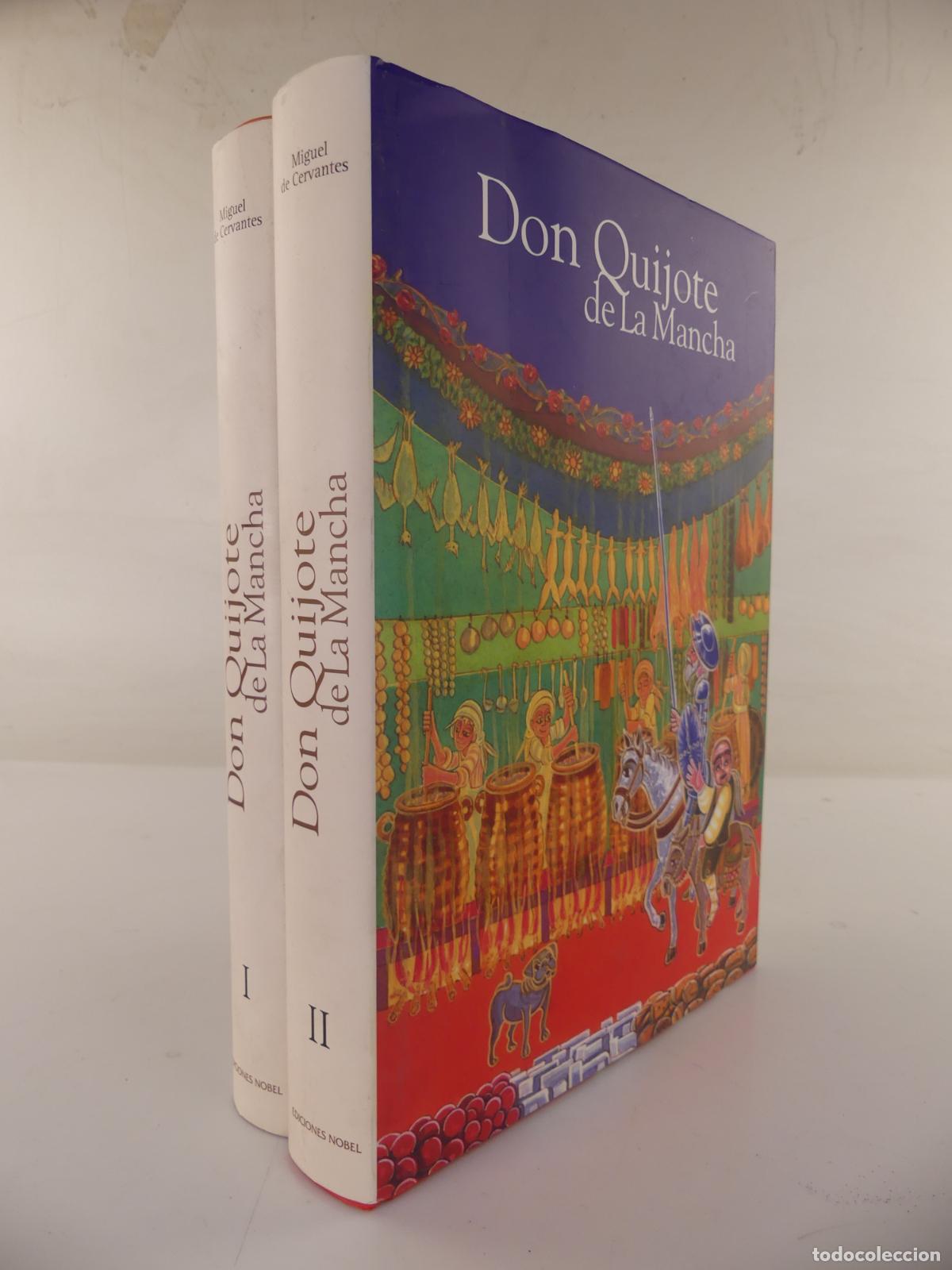 Second hand books: 2 TOMOS DE DON QUIJOTE DE LA MANCHA POR CERVANTES - EDICIONES NOBEL
