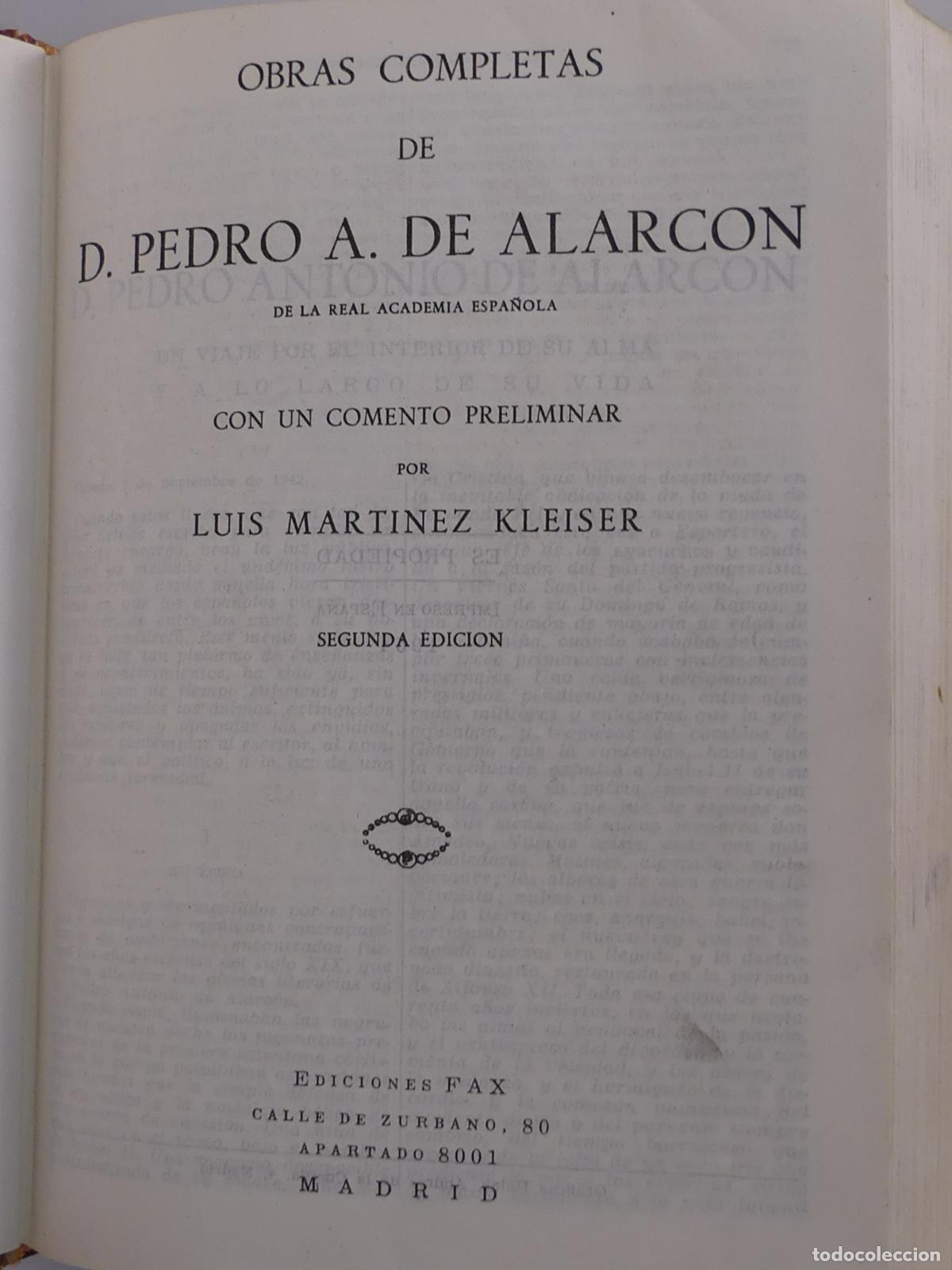 Libros de segunda mano: OBRAS COMPLETAS POR PEDRO A. DE ALARCON EDICIONES FAX - Foto 5