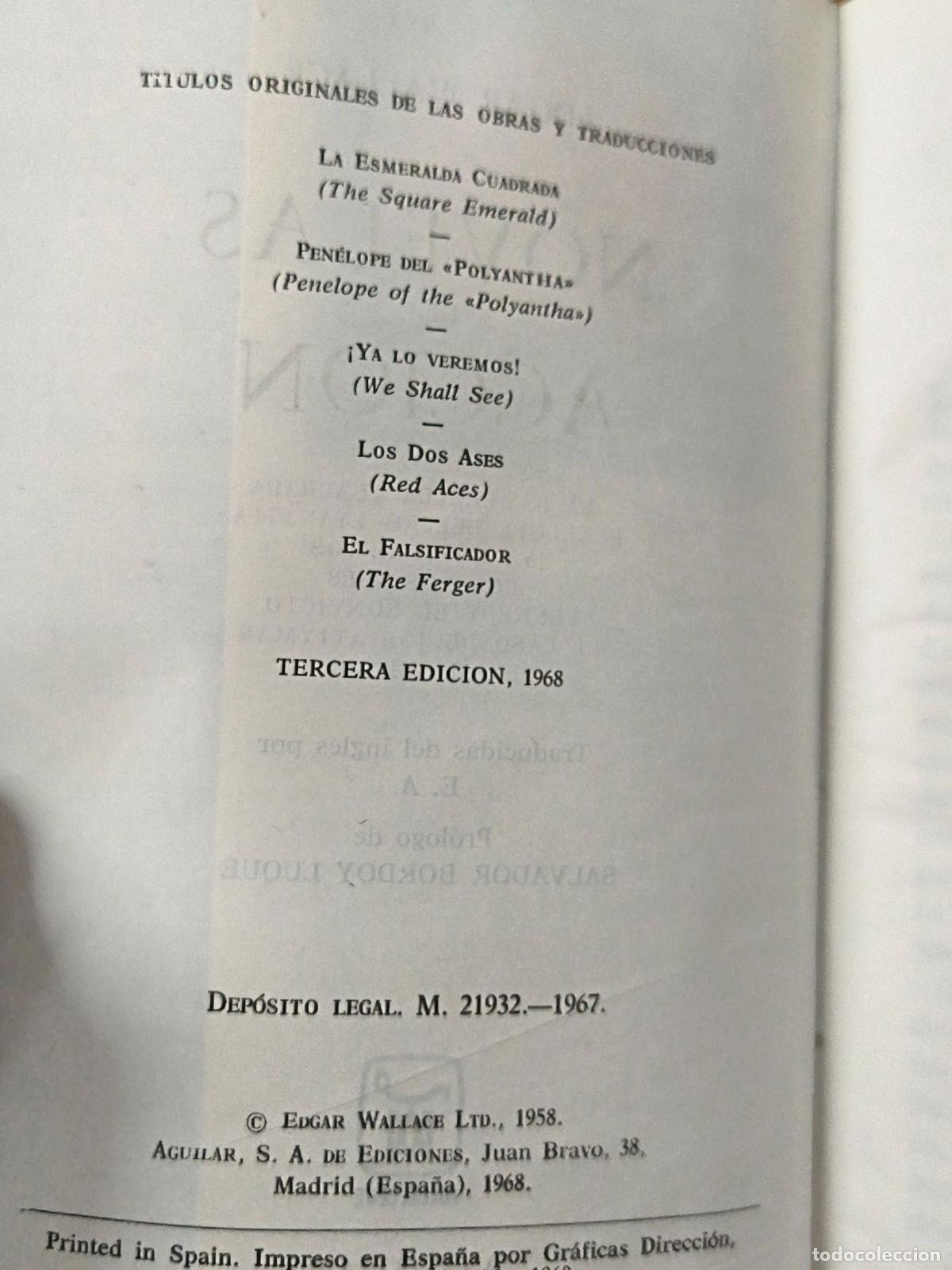 Libros de segunda mano: Novelas de acci&oacute;n - Edgar Wallace - Aguilar 1968 - Foto 3