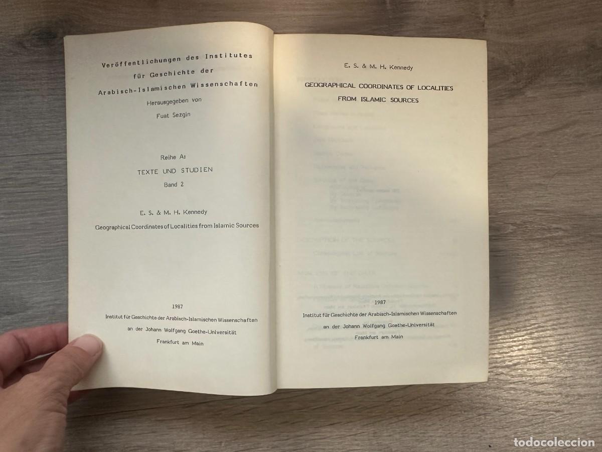 Libros de segunda mano: Geographical Coordinates of Localities from Islamic Sources. E. S. Kennedy - Foto 2