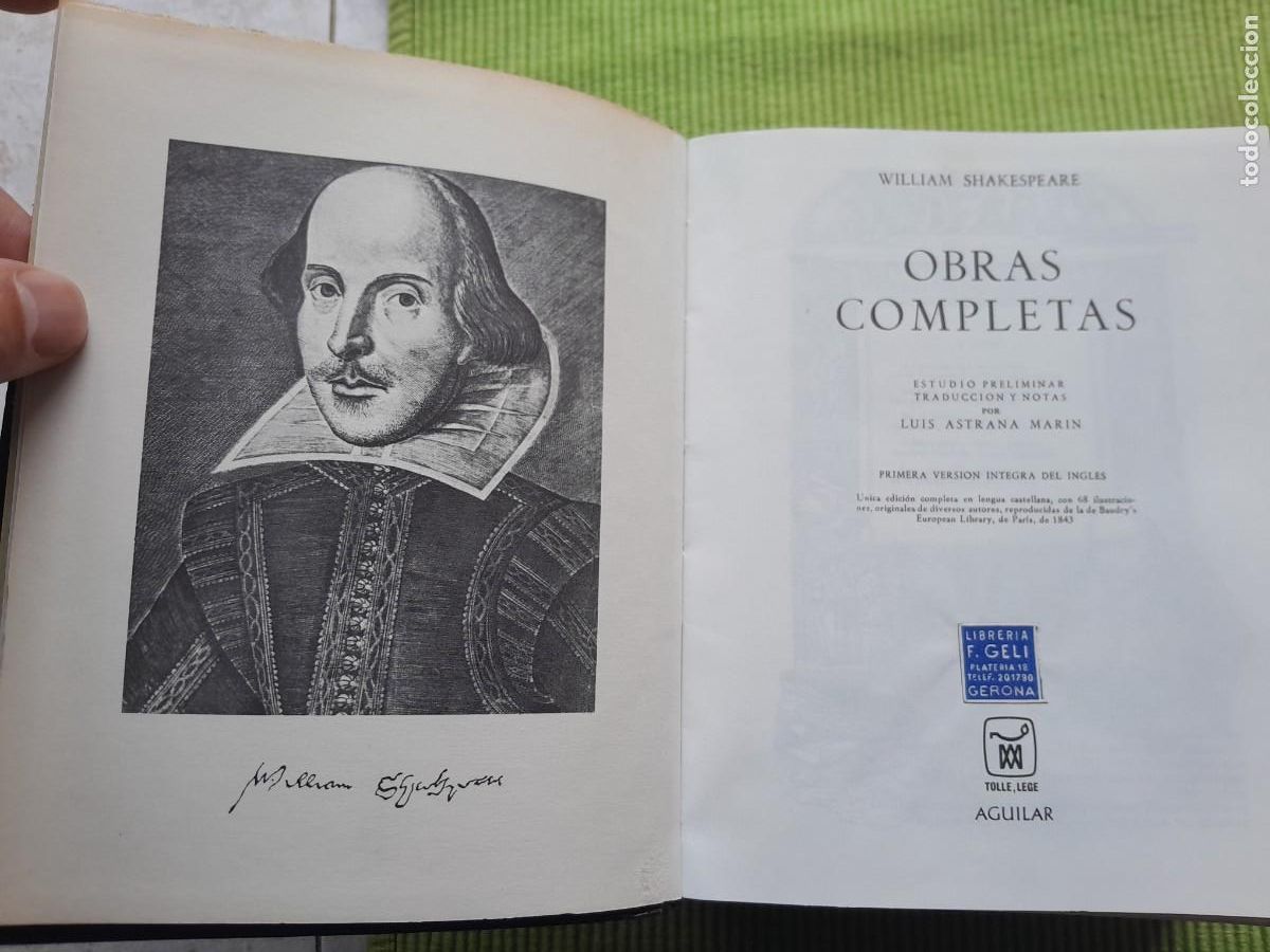 Libri di seconda mano: OBRAS COMPLETAS WILLIAM SHAKESPEARE. AGUILAR 1972. S2209 PAGINAS