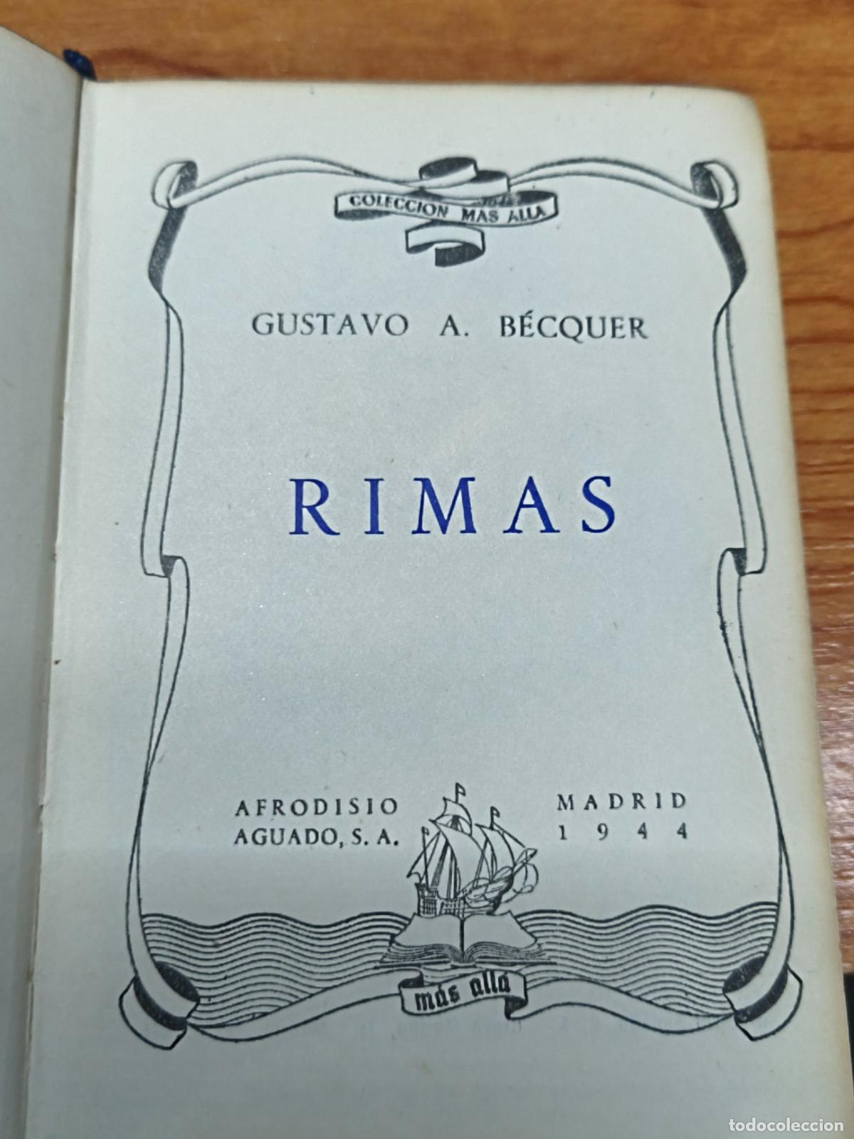 Libros de segunda mano: Rimas - Gustavo A. B&eacute;cquer - Afrodisio Aguado - Foto 3