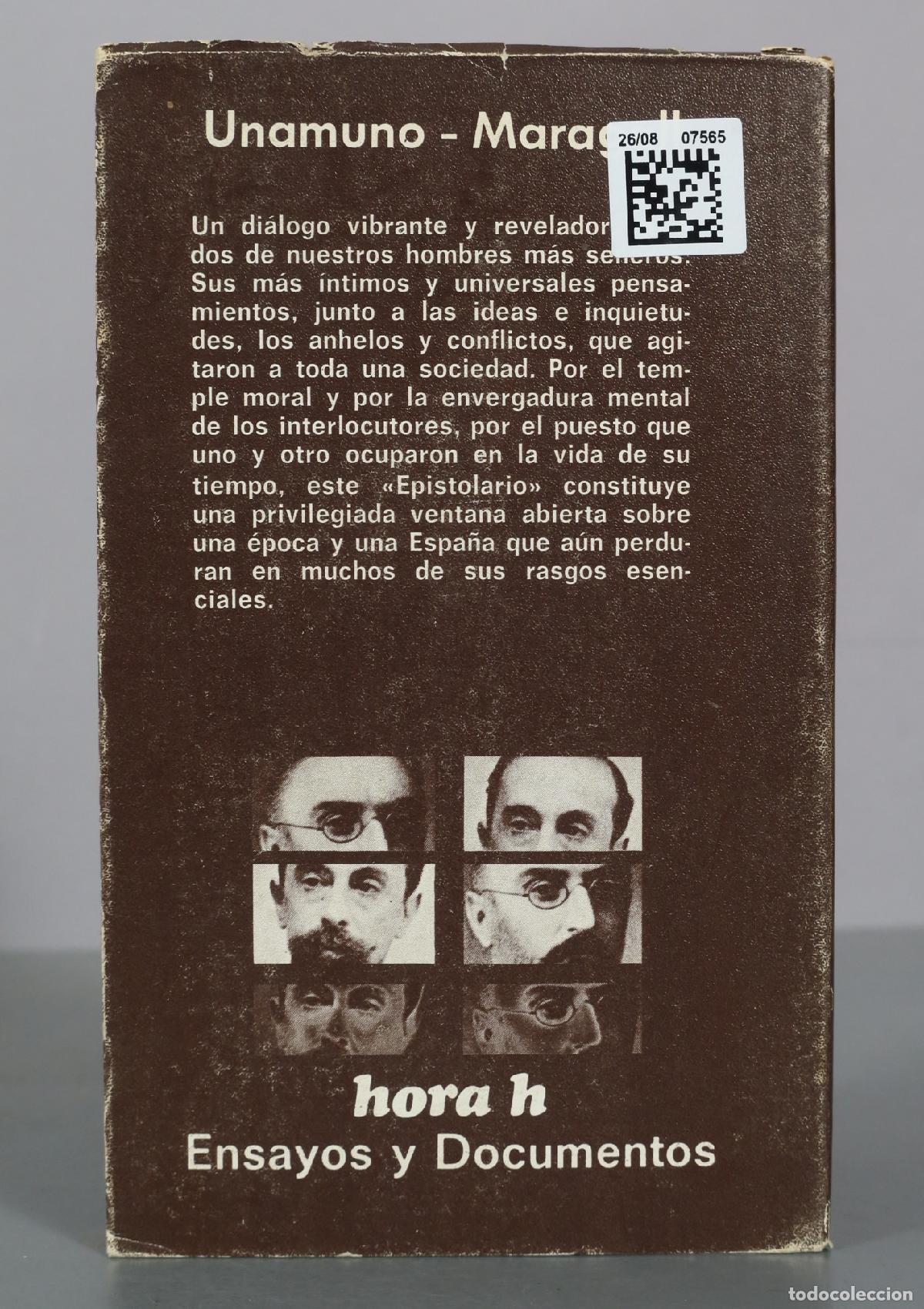 Libros de segunda mano: Unamuno - Maragall - Epistolario y Escritos Complementarios - Editorial hora h - Foto 2