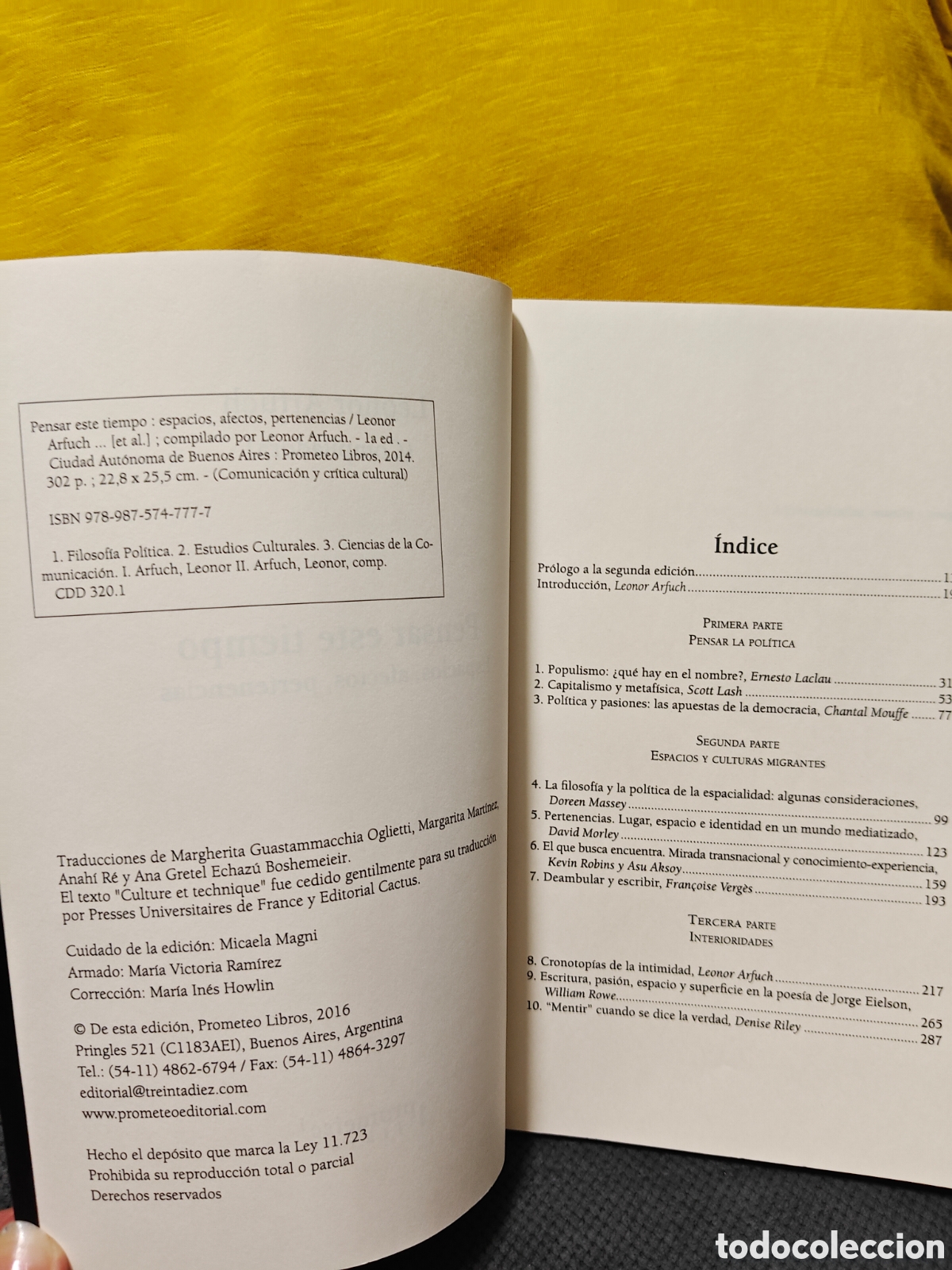 Libros de segunda mano: Pensar este tiempo, Leonor Arfuch - Foto 3
