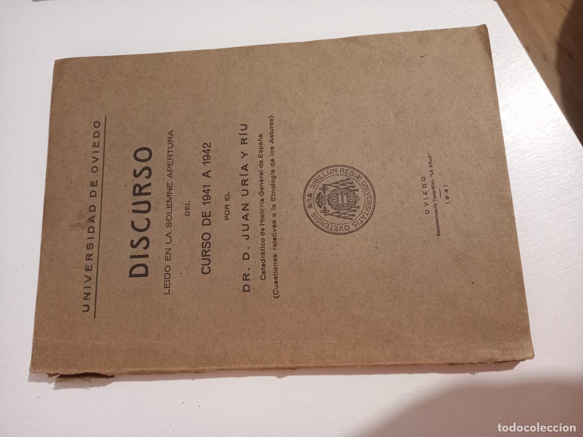Libros de segunda mano: DISCURSO, CURSO DE 1941 A 1942 POR JUAN URIA Y RIU