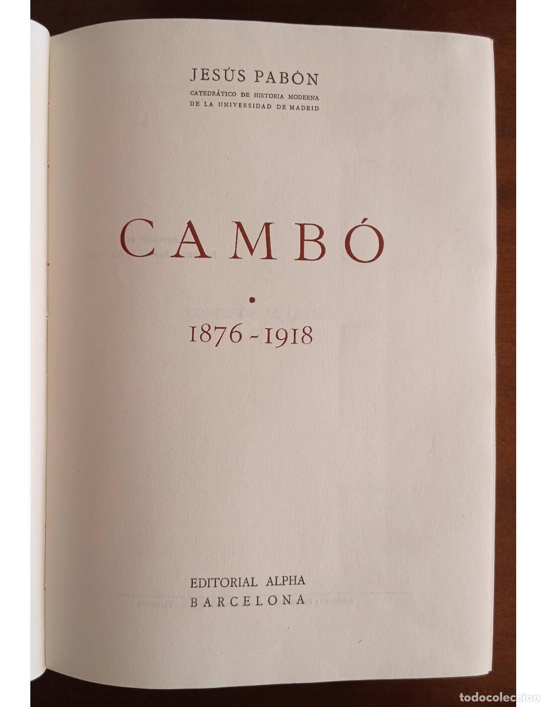 Libros de segunda mano: CAMB&Oacute;. 3 TOMOS. PAB&Oacute;N, Jes&uacute;s. Editorial Alpha. 1952. - Foto 2