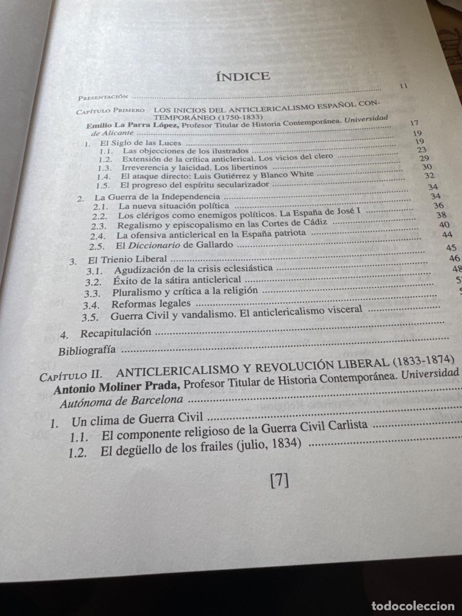 Libros de segunda mano: El anticlericalismo en la Espa&ntilde;a contempor&aacute;nea - Foto 3