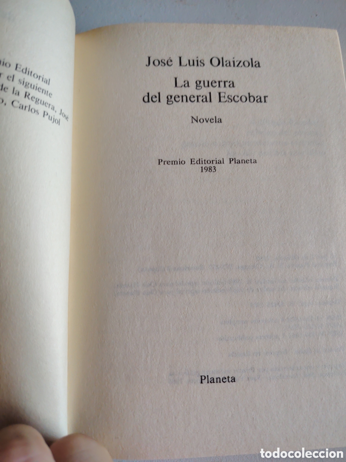 Libros de segunda mano: Premio planeta 1983, La Guerra del General Escobar - Foto 2