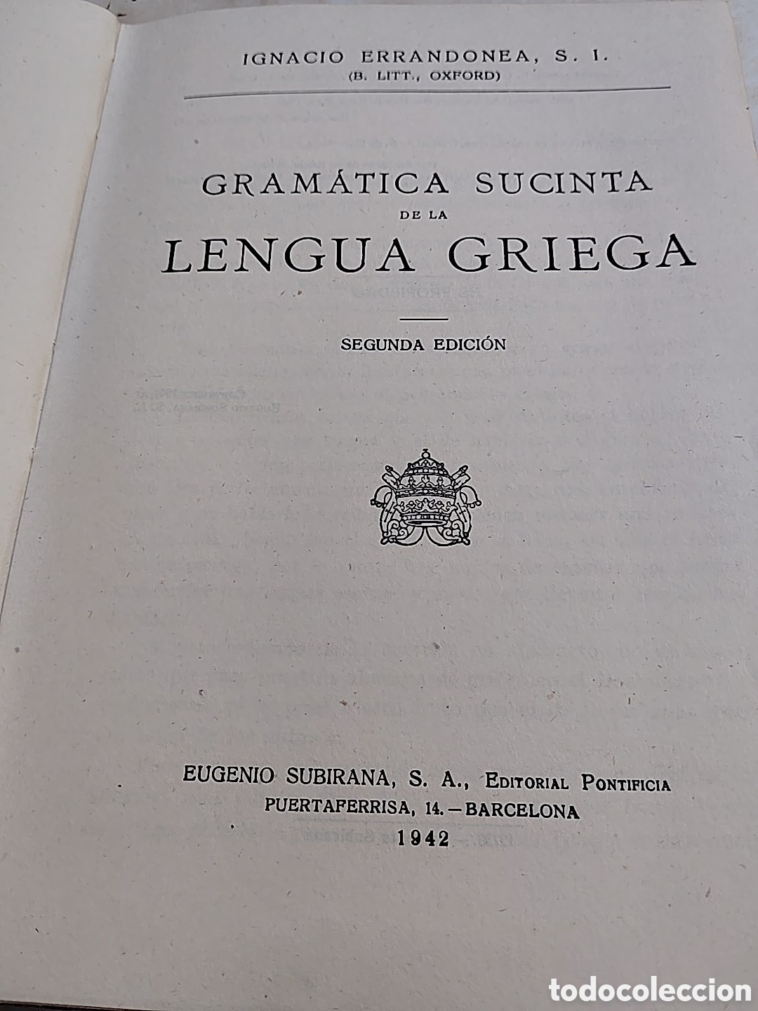 Libros de segunda mano: Gram&aacute;tica sucinta de la Lengua Griega. 1942 - Foto 2