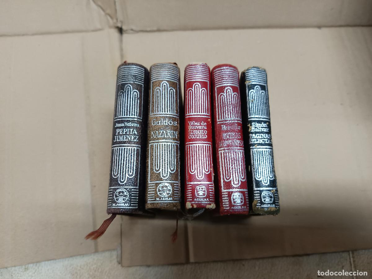 Second hand books: LOTE, 5 LIBROS CRISOLIN, AGUILAR, N&ordm; 14, 15, 19, 34 Y 38, VALERA, GALDOS, GUEVARA, PEREDA, BOLIVAR,