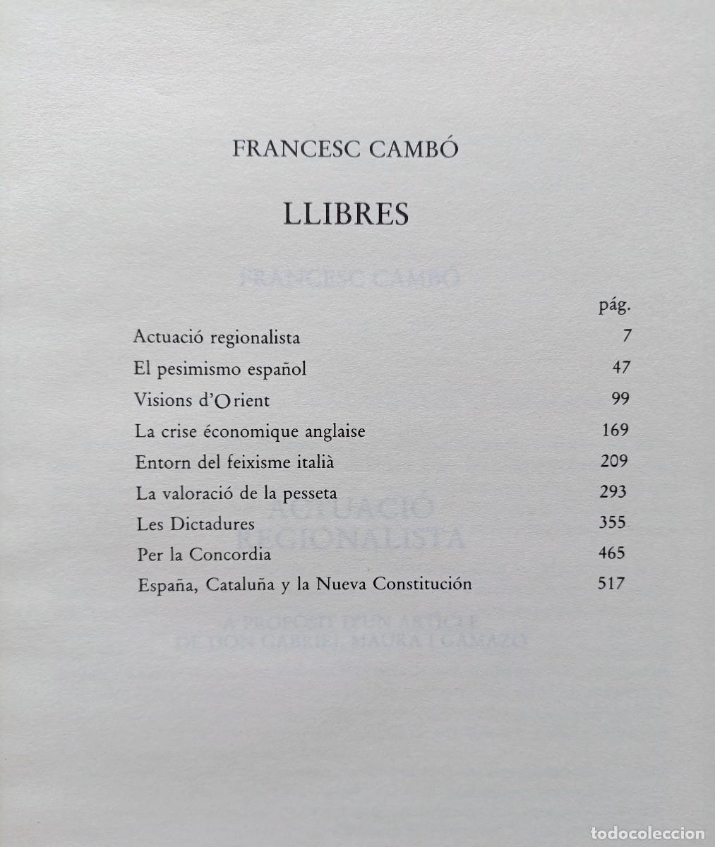 Libros de segunda mano: FRANCESC CAMBO - 4 - LLIBRES - ALPHA 1984 - Foto 2