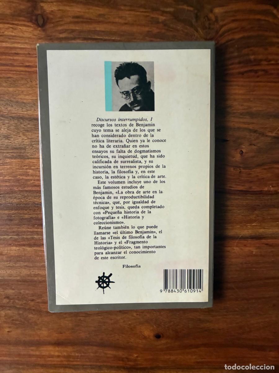 Libros de segunda mano: Discursos interrumpidos I. Walter Benajamin. Taurus - Foto 2