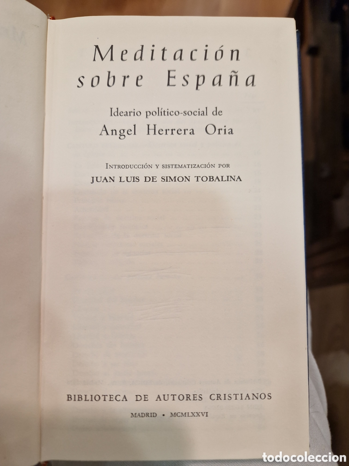 Livres d'occasion: HERRERA ORIA, &Aacute;ngel Meditaci&oacute;n sobre Espa&ntilde;a