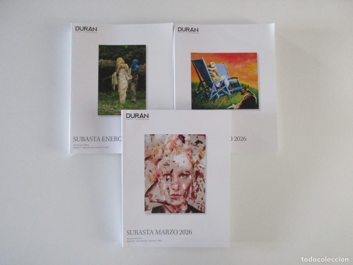 Libros de segunda mano: LOTE 3 CAT&Aacute;LOGOS SUBASTAS DUR&Aacute;N - ARTE - JOYAS - LIBROS - 2026