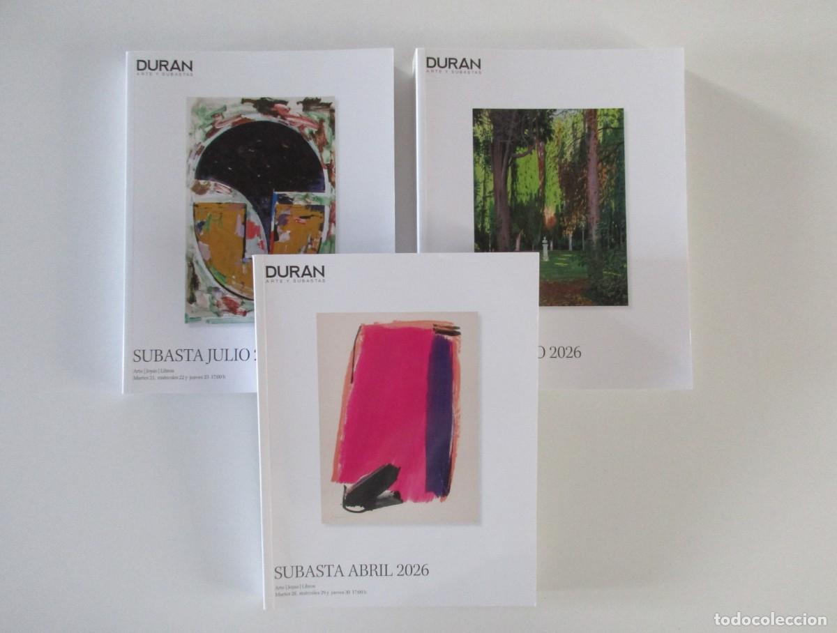 Libros de segunda mano: LOTE 3 CAT&Aacute;LOGOS SUBASTAS DUR&Aacute;N - ARTE - JOYAS - LIBROS - 2026