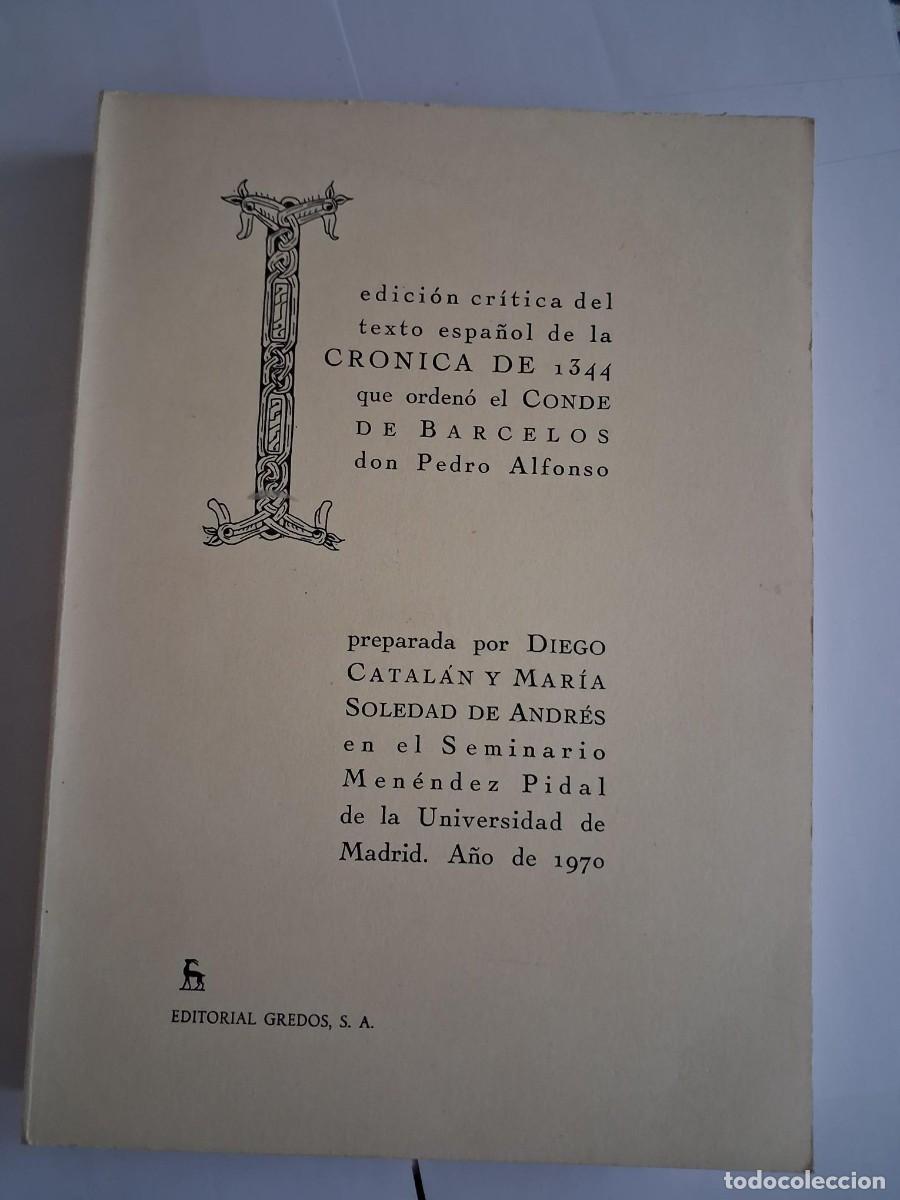 Libros de segunda mano: CONDE DE BARCELOS. Don Pedro Alfonso. - Cr&oacute;nica general de Espa&ntilde;a de 1344.