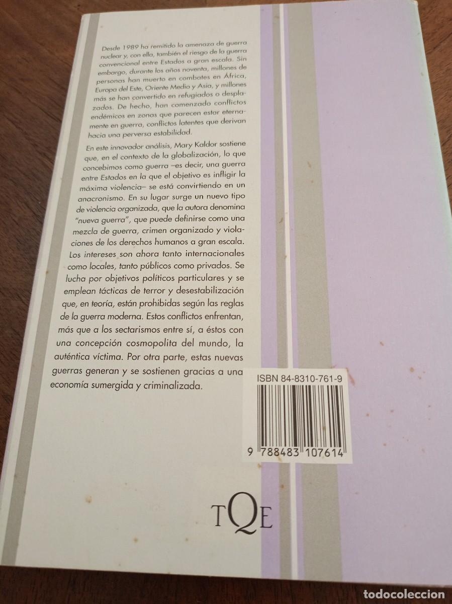 Libros de segunda mano: LAS NUEVAS GUERRAS. Kaldor, Mary. - Foto 2